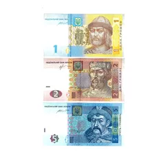 Ucrania - 3 Billetes 1 2 5 Hryven - Nuevos