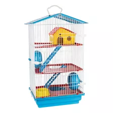 Gaiola 3 Andares Hamster Sírio Roedor Russo Cor Azul