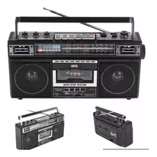 Grabadora Radio Am Fm Cassette Mp3 Usb Bluetooht Qfx J-220bt Color Negro