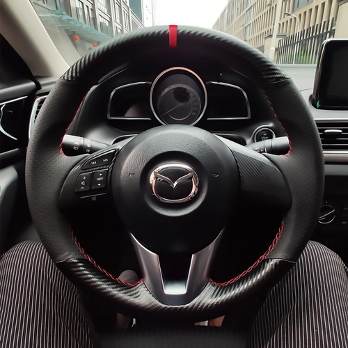 Funda Cubre Volante Mazda 3 2 6 Cx3 5 9 2015-17 Piel Carbono Foto 2