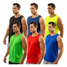 Kit 4 Regatas Masculinas Dryfit Camiseta Fitnes Pra Academia