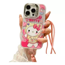 Case Llavero Kitty + Mica Para iPhone 7 / 8 / Se 2020