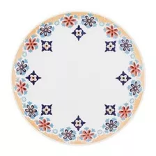 Plato Llano Ceramica Con Diseño Oriental 28 Cm Vajilla Loza