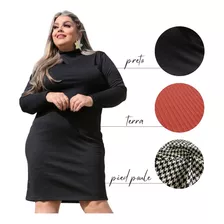 Vestido Manga Longa Inverno Frio Plus Size Moda Evangélica