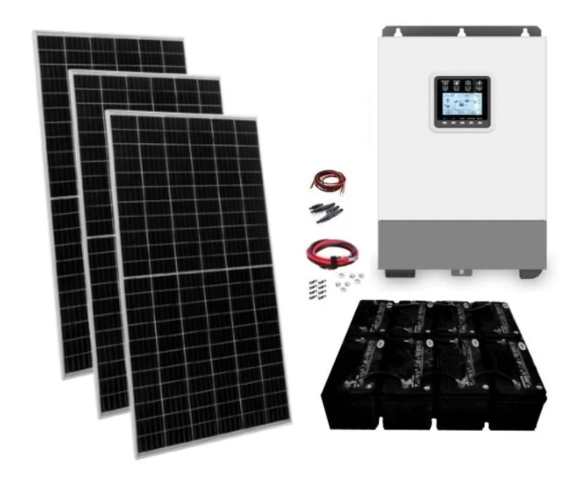 Sistema Panel Solar Autonomo Isla 5kwh Diarios Con Soporte