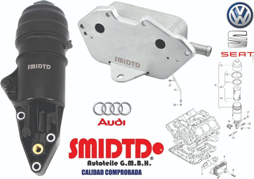 Base Filtro Aceite Completo Y Enfriador Audi A8 2.5l 15-17 Foto 3
