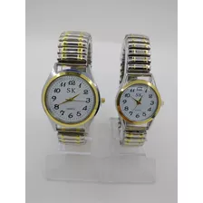 Relógio Casal Quartz Elegante - Fashion Casual