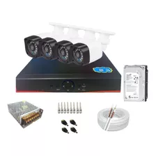 Kit Cftv 4 Câmeras Full Hd 2mp + Dvr 04 Canais 1080p 6x1