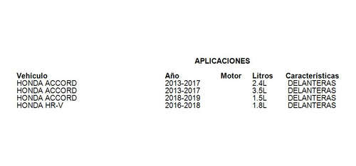 Balatas Delanteras Honda Hr-v 2016 1.8l Brembo Foto 3