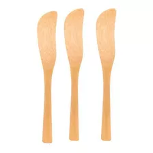 Kit 3 Espátulas De Bambu Para Patê Manteiga Geleia 15 Cm Cor Única