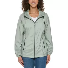 Chamarra Dkny Para Mujer Original Casual Rompevientos Verde