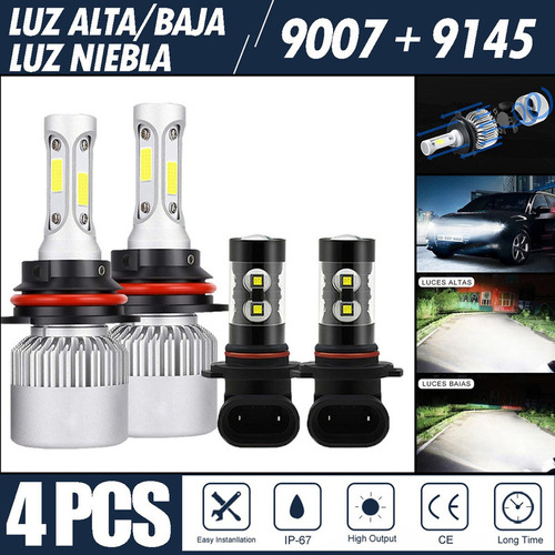 Kit Faros Led 8000lm Luz Alta Y Baja/niebla Para Ford