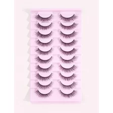 10 Pares De Pestañas Postizas Cat Eye Natural - Tipo Mink 3d