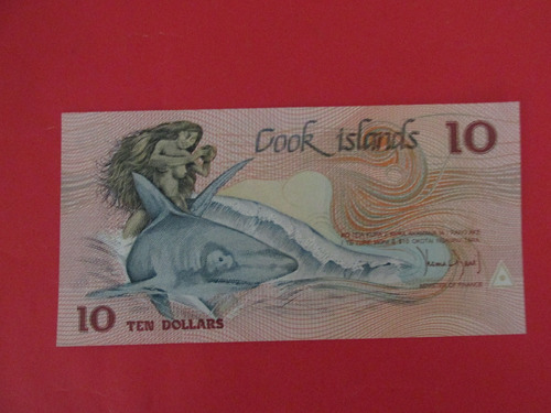 Billete Islas Cook 10 Dolares Oceania Año 2000 Unc Escaso