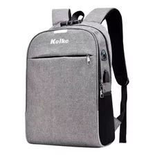 Mochila Anti-robo Con Candado Gris Claro Kolke Kvm-339