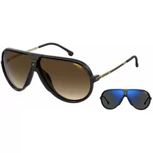 Lentes Sol Carrera Changer65 Icons Special Edition 67mm Suns Color De La Lente Café / Azul Flash Color De La Varilla Dorado/negro Color Del Armazón Shiny Black/gold/brown-blue Flash 807/ha