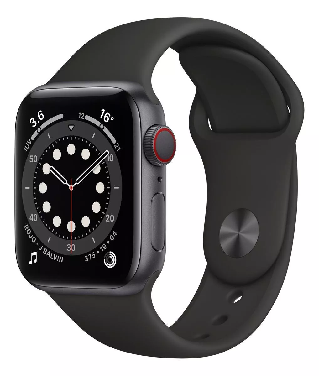 Apple Watch  Series 6 (gps+cellular) - Caja De Aluminio Gris Espacial De 40 Mm - Correa Deportiva Negro