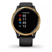 Smartwatch Garmin Venu Venu 1.2 Caixa 43.2mm De Polímero Reforçado Com Fibra Black, Pulseira Black De Silicone E O Arco Gold De Aço Inox