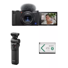 Camara Sony Zv1 Vlog 4k (negra) + Grip Bluetooth + 1 Batería