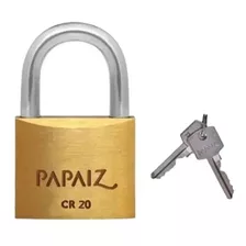 Cadeado Papaiz Cr 20mm 2 Chaves Viagem Armario Janela Porta Cor Dourado