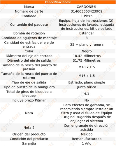 (1) Caja Direccin Hidrulica Dodge Ram 3500 94/96 Reman Foto 4