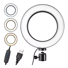 Luz De Led Ring Light Para Selfie Diâmetro 6 (16 Cm) Kp-pl16