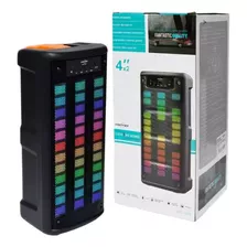 Caixa De Som Bluetooth Portátil Karaoke Equalizador Rgb 20w