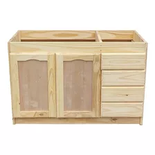 Mueble Bajo Mesada Madera 2 Puertas Color Crema