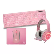 Kit Gamer Feminino 4 Em 1 Rosa Barb