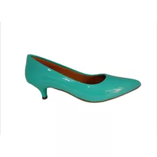 Scarpin Ptah! Salto Baixo 5cm Bico Fino Verniz Moda Atual