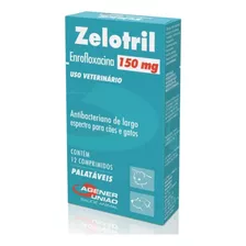 Zelotril 150mg Antibacteriano Agener Para Cães/gatos 12comp.