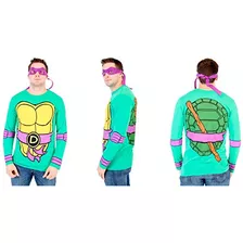 Traje De Donatello Tortugas Ninja Manga Larga Verde De Adult