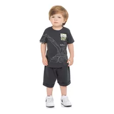 Conjunto Infantil Masculino Camisa E Bermuda Moletom