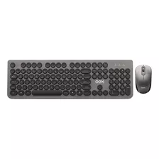 Kit De Teclado E Mouse Sem Fio Oex Tm410 Português Brasil De Cor Cinza