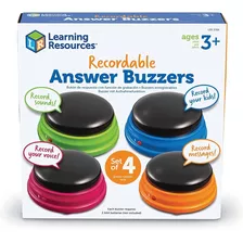 Learning Resources Recordable Answer Buzzers - Juego De 4, A