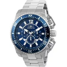 Reloj Hombre Invicta Pro Diver Crono Plateado Azul 21953