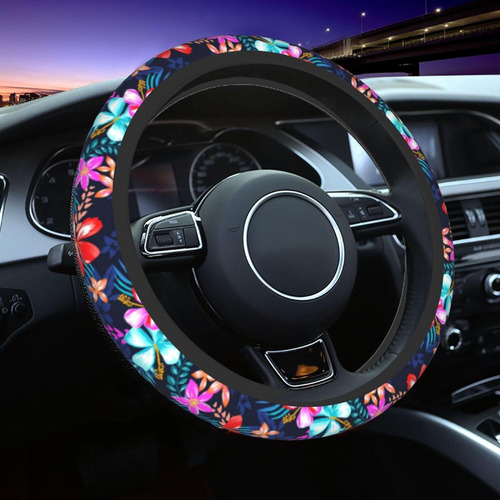 Funda Para Volante Para Mujeres Y Hombres, Colorida Flor De  Foto 6