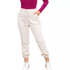 Calça Jogger Linho Legitimo Elástico C Bolso Estilosa Comfy