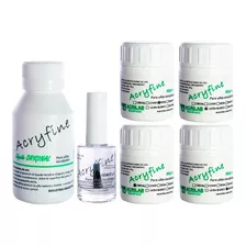 Kit Acryfine 4 Polimeros + Primer La + Monomero 100 Ml