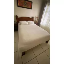 Cama Matrimonial Full En Madera De Cenizaro. Como Nueva