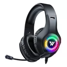 Diadema Gamer Wintory M3 Rgb Audífonos Color Negro