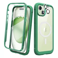 Funda Protectora Para iPhone 15 Diaclara, Magnética, Verde