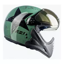 Capacete Moto Peels F-21 Old Tank Aberto Cor Verde Oliva Tamanho Do Capacete 60