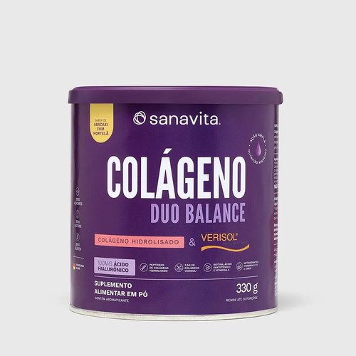 Colágeno Sanavita Duobalance Em Pó Sabor Abacaxi Com Hortelã X 330g