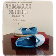 Alpargata Niña Celeste Con Brillos