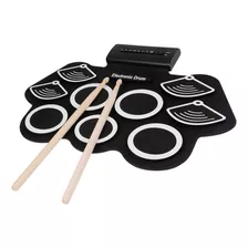 Bateria Eletrônica 6 Drums 5 Metal Silicone Portátil C Pedal