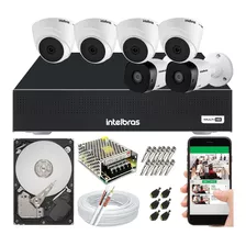 Kit 6 Câmeras Intelbras Hdcvi E Dvr 8 Canais Completo C/ Hd