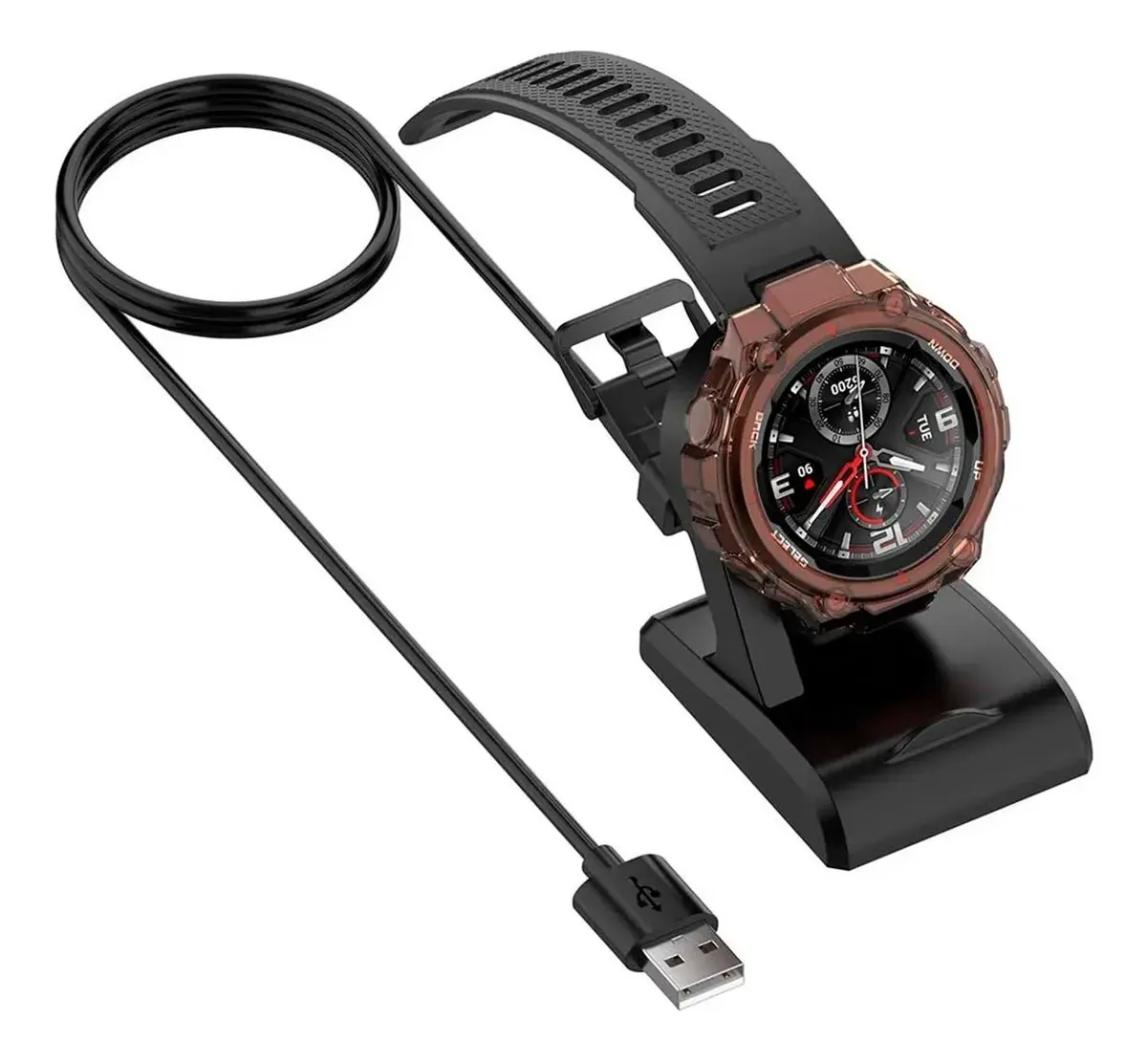 TACTICAL - Basetta Caricabatterie Originale Usb Per Amazfit T-rex - Gtr 42 47 - Gts Black TACTICAL - Basetta Caricabatterie Originale Usb Per Amazfit T-rex - Gtr 42 47 - Gts Black