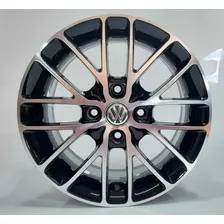 Jogo Rodas Aro15 4x100 Volkswagen Gol Up Voyage Ew20 + Bicos Cor Preta Diamantada