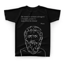 Camiseta Camisa Platão Frase Filósofo Pensador Citação - G04